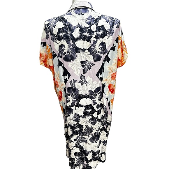 Anthropologie Maeve Hibiscus Bloom Oversized Shirt Dress - Picture 7 of 10